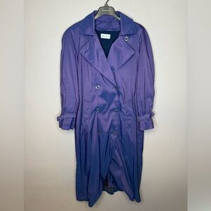 John Weitz Women's Vintage 70s, 80s Purple Trench Coat Size 12/Large Streetwear